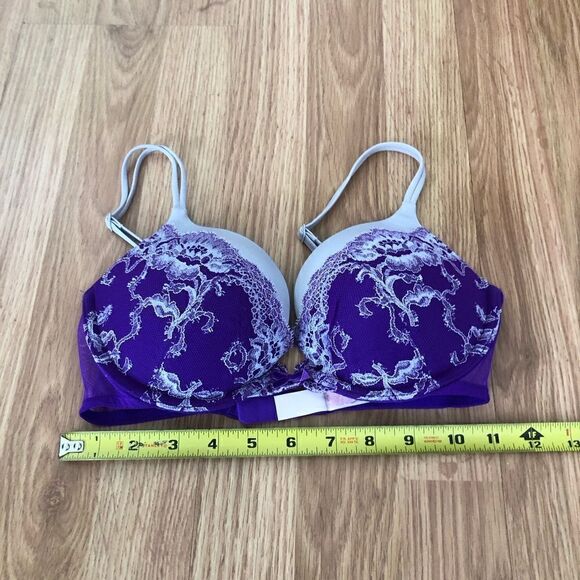 Victoria's Secret Very Sexy Plunge Purple Lace Push Up Bra 32D - Picture 4 of 7